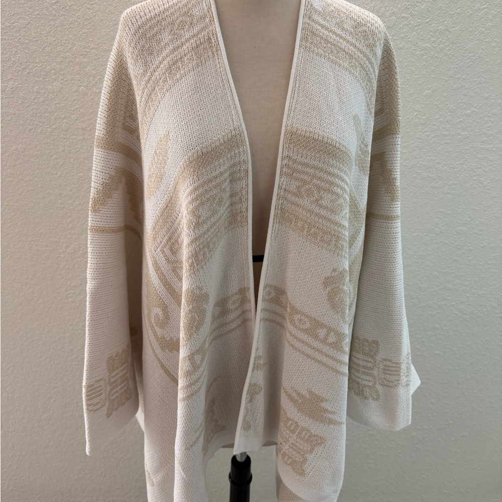 Muan Tzolkin Venus Ivory & Beige Pashmina/Poncho/Jorongo One Size EUC - Picture 3 of 13